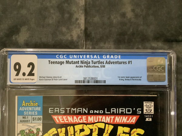 Teenage Mutant Ninja Turtles Adventures #1 CGC 9.2 38001