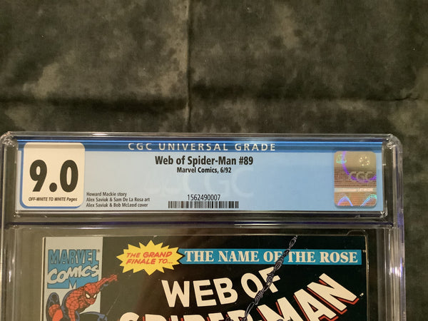 Web of Spider-Man #89 CGC 9.0 0007