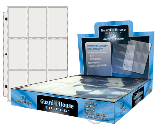 Guardhouse 9 Pocket Polypropylene Pages - 100 Pack