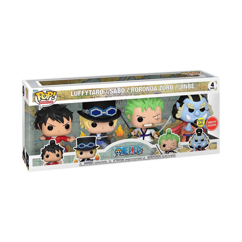 Funko POP! One Piece Luffytaro, Sabo, Roronoa Zoro, and Jinbe Vinyl Figure Set 4-Pack GameStop Exclusive