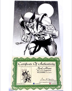 Original Art “Wolverine” 8.5X11.0 Neal Adams w/COA